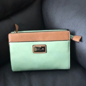 Mint Green and Tan Simply Noel Purse